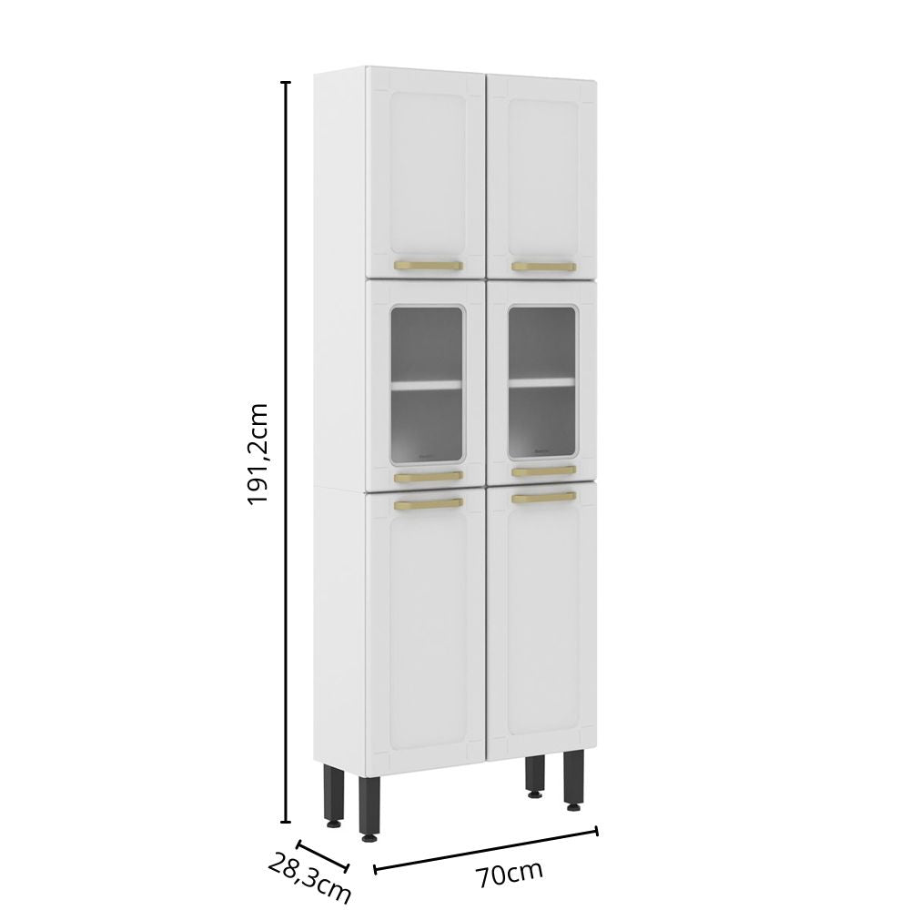 Cozinha Completa em Aço com Tampo MDP 14 Portas 2 Gavetas Colors Bertolini