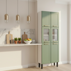 Armário Paneleiro de Cozinha em Aço 6 Portas 2 Vidros Colors Bertolini