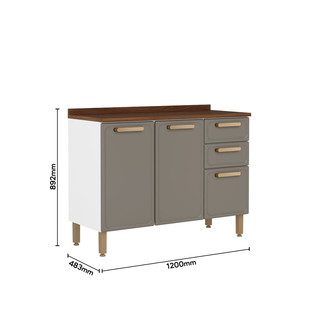 Cozinha Completa em Aço 14 Portas 2 Gavetas Essência Bertolini