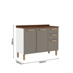 Cozinha Completa em Aço 14 Portas 2 Gavetas Essência Bertolini