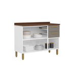 Balcão de Cozinha em Aço com Tampo MDP 3 Portas 2 Gav Essência Bertolini