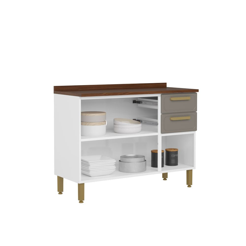 Cozinha Completa em Aço 14 Portas 2 Gavetas Essência Bertolini