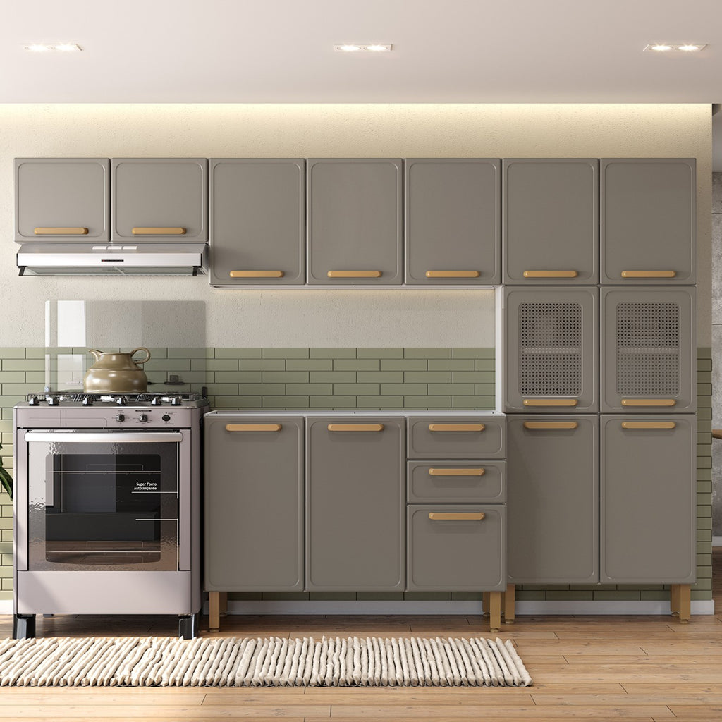 Cozinha Completa em Aço sem Tampo 14 Portas Essência Bertolini