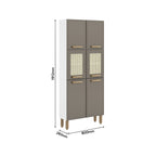 Paneleiro de Cozinha em Aço Portas com Palha Essência Bertolini