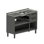 Cozinha Completa em Aço com Pia 4 Módulos Estilo Bertolini