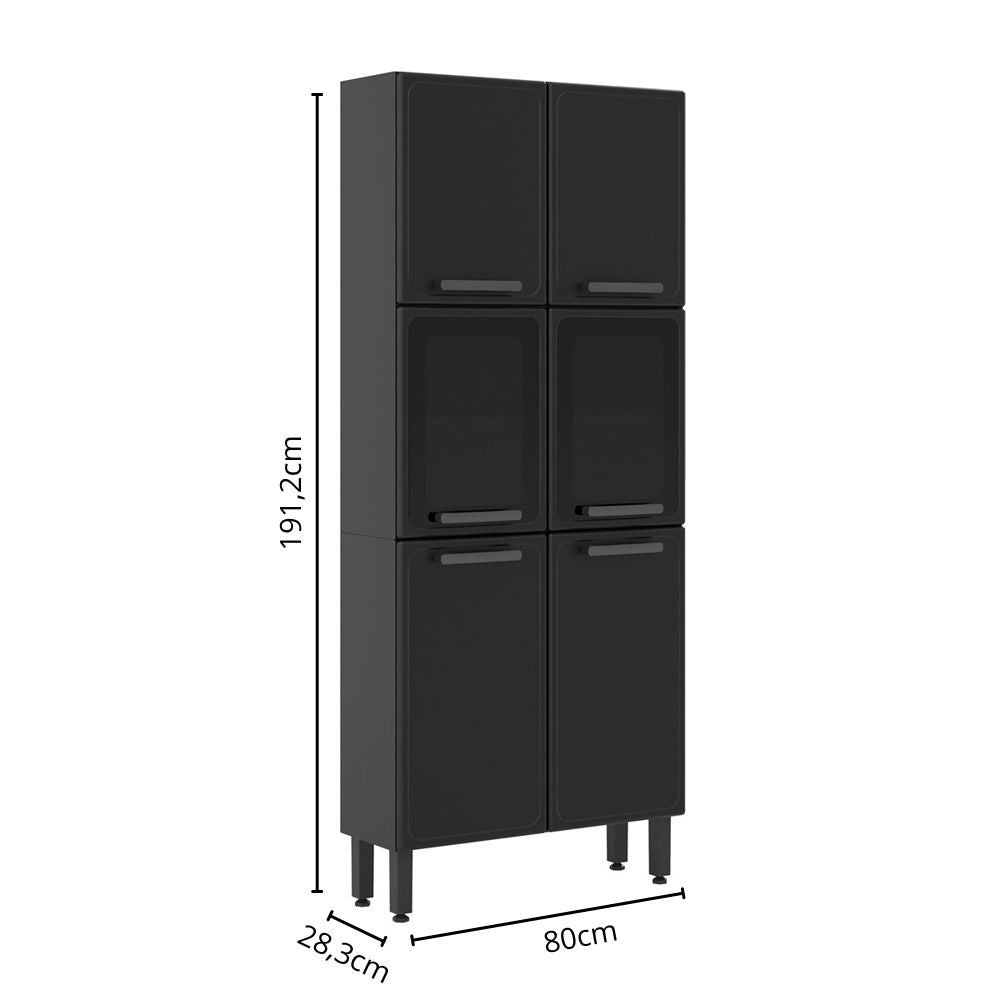 Cozinha Completa em Aço com Tampo MDP 14 Portas 2 Gavetas Estilo Bertolini