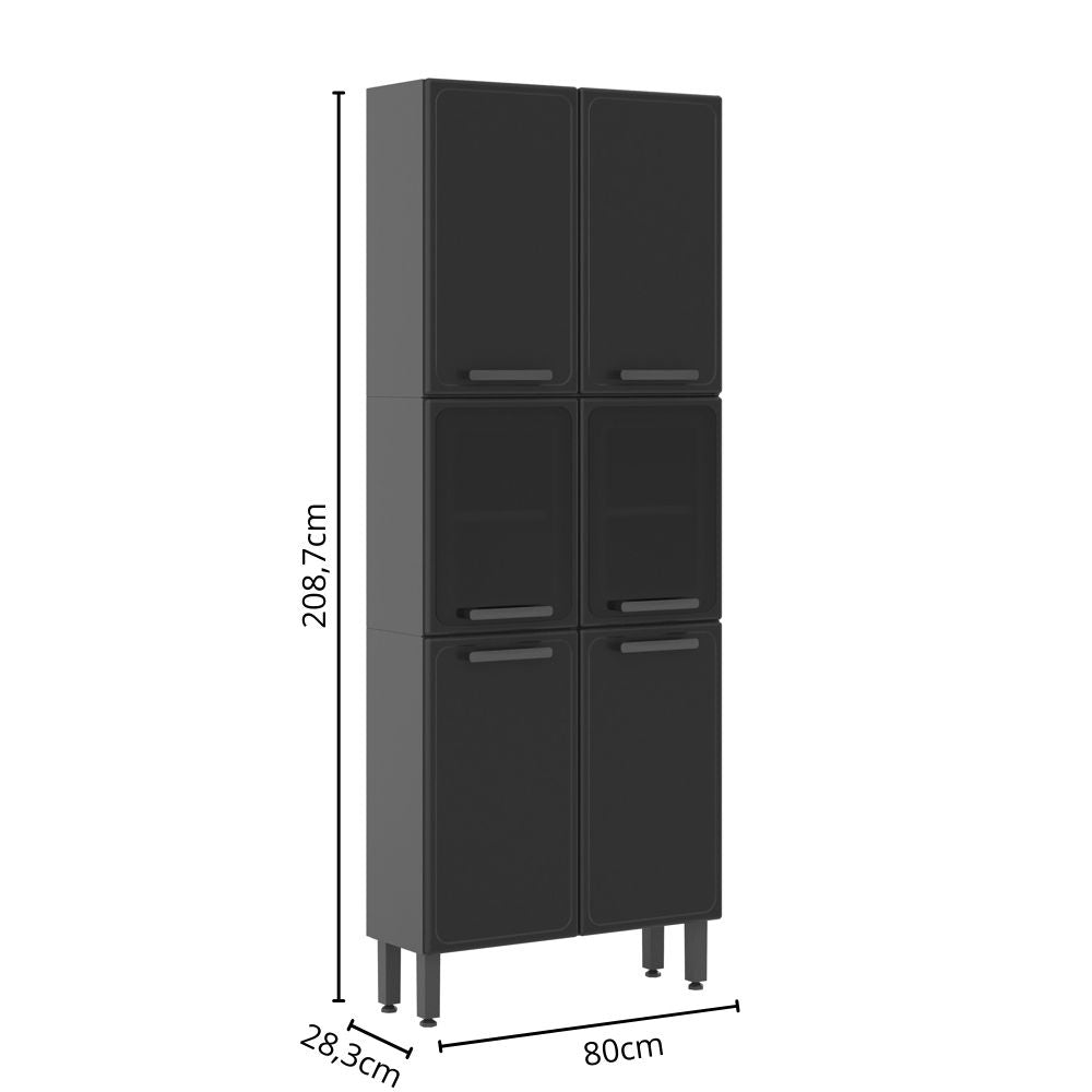 Cozinha Completa em Aço com Tampo 16 Portas 2 Gavetas Estilo Bertolini