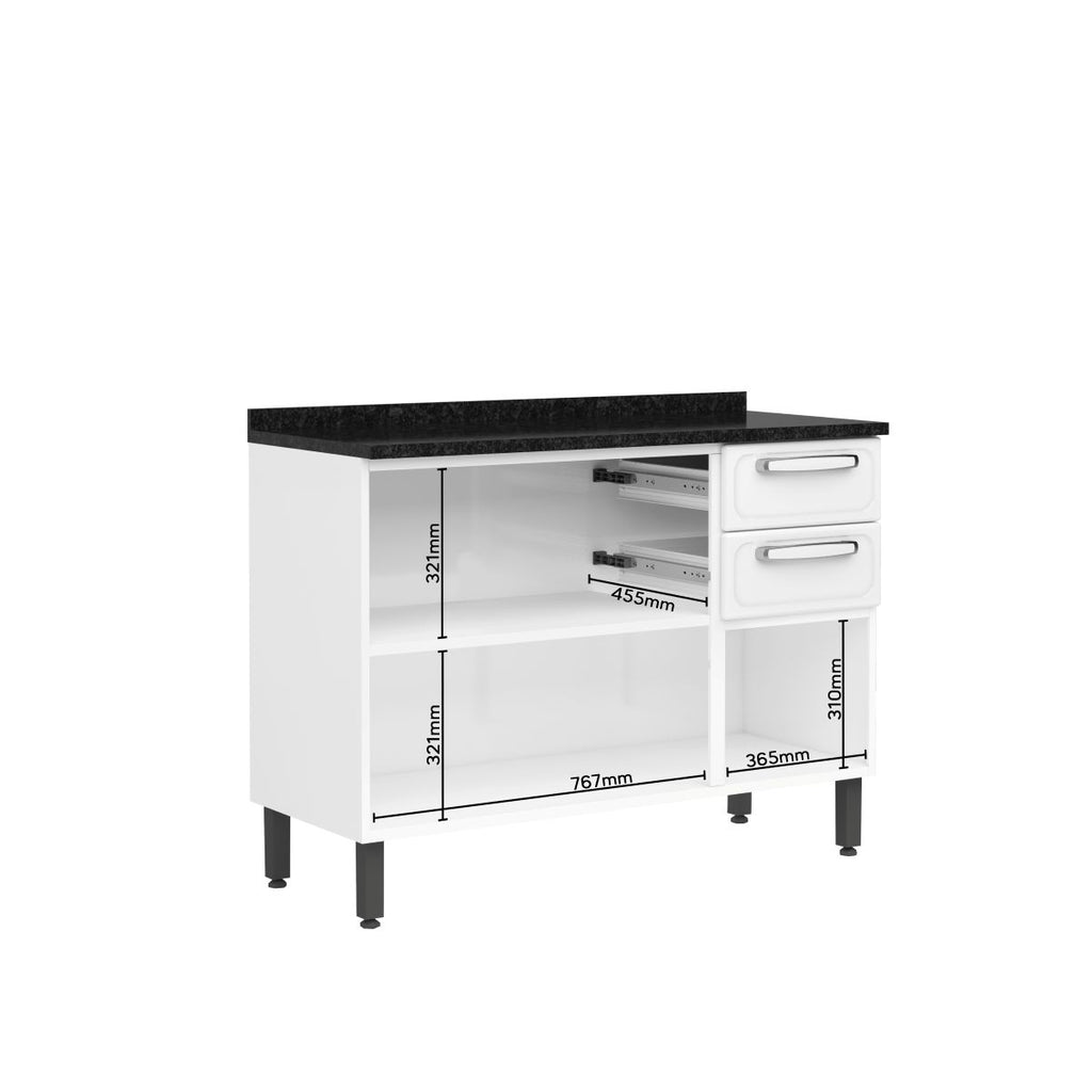 Cozinha Compacta em Aço 6 Portas 2 Gavetas Evidence Bertolini