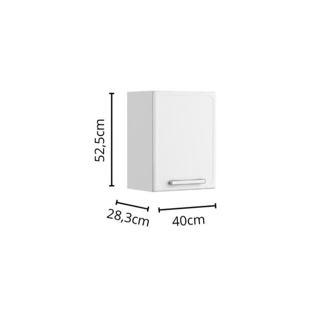 Armário Aéreo Alto para Cozinha em Aço 1 Porta Gourmet Bertolini