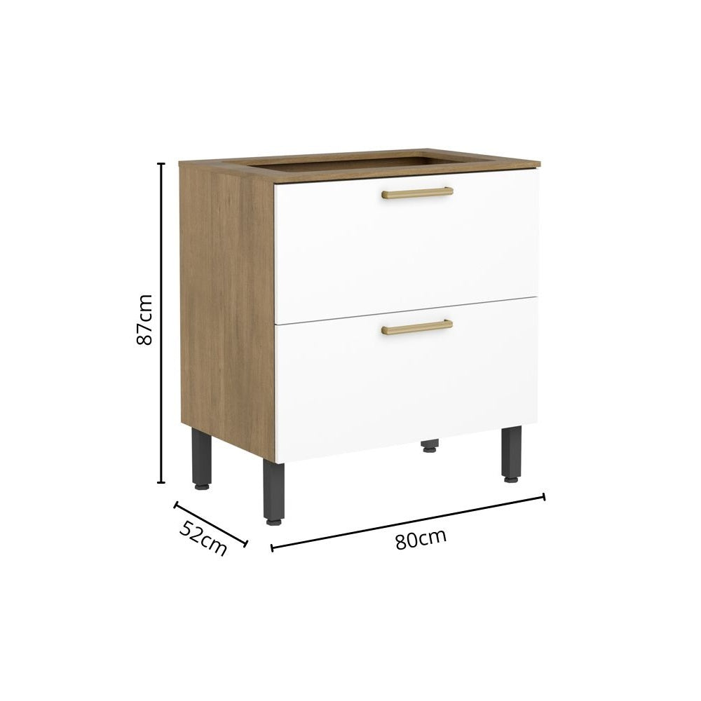 Cozinha Completa em Madeira 8 Portas 3 Gavetas Axé Bertolini