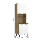 Cozinha Completa em Madeira com Tampo 12 Portas 3 Gavetas Axé Bertolini