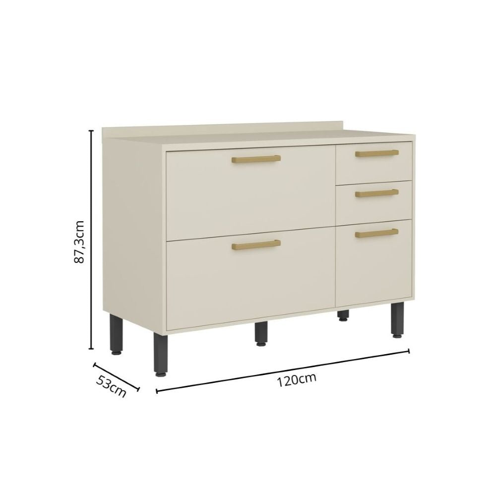 Cozinha Completa 340 cm 7 Gavetas Bossa Nova Bertolini