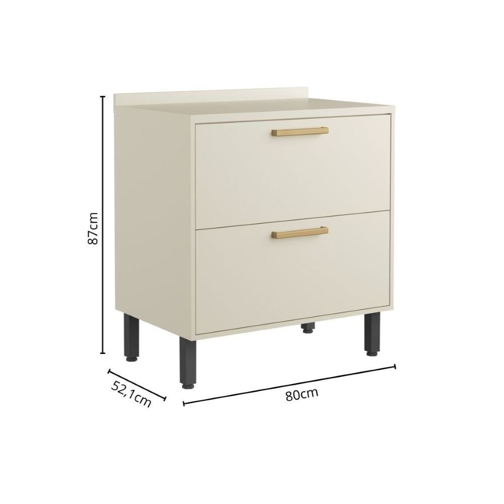 Cozinha Completa 340 cm 7 Gavetas Bossa Nova Bertolini