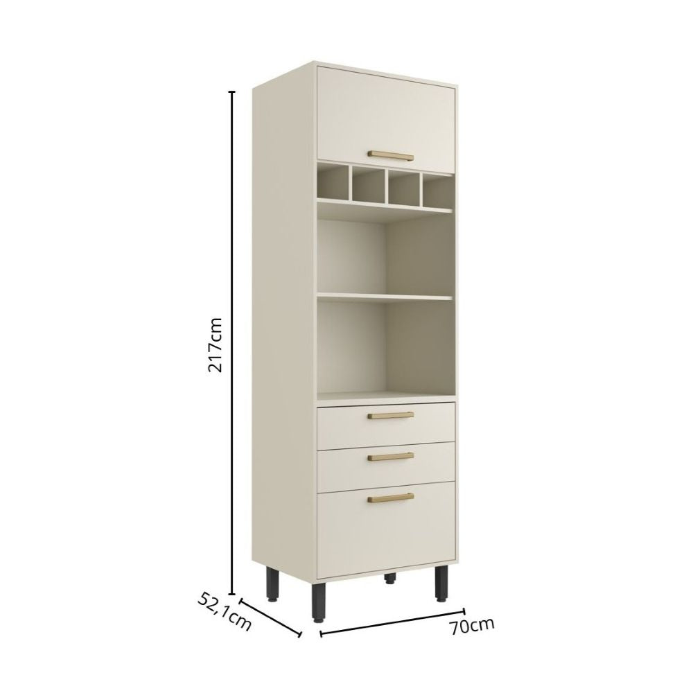 Cozinha Completa 340 cm 7 Gavetas Bossa Nova Bertolini