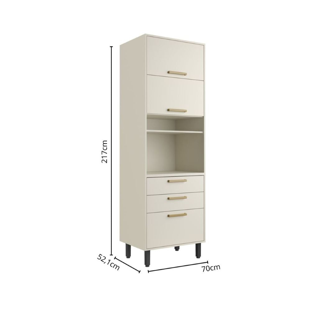 Cozinha Completa 250 cm 6 Gavetas Bossa Nova Bertolini
