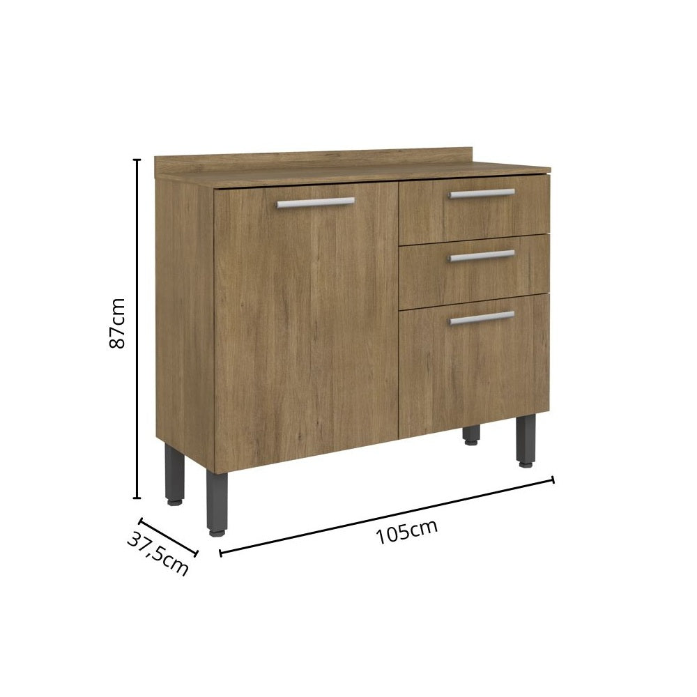 Cozinha Completa em Madeira 9 Portas 2 Gavetas Samba Bertolini