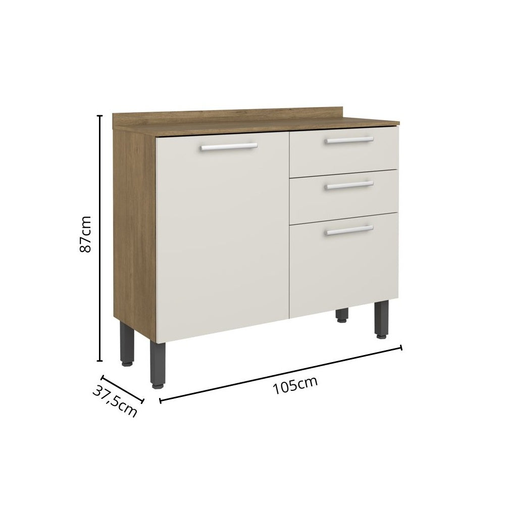 Cozinha Completa em Madeira 2 Gavetas 9 Portas Samba Bertolini