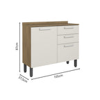 Cozinha Completa em Madeira 2 Gavetas 9 Portas Samba Bertolini