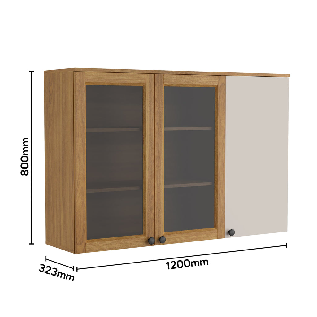 Armário Aéreo de Cozinha 120 cm 3 Portas Serena Bertolini