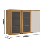 Armário Aéreo de Cozinha 120 cm 3 Portas Serena Bertolini