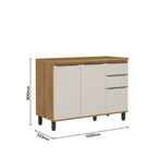 Balcão de Cozinha com Tampo 2 Portas 3 Gavetas Serena Bertolini