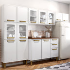 Cozinha Completa em Aço com Tampo MDP 14 Portas 2 Gavetas Bella Bertolini