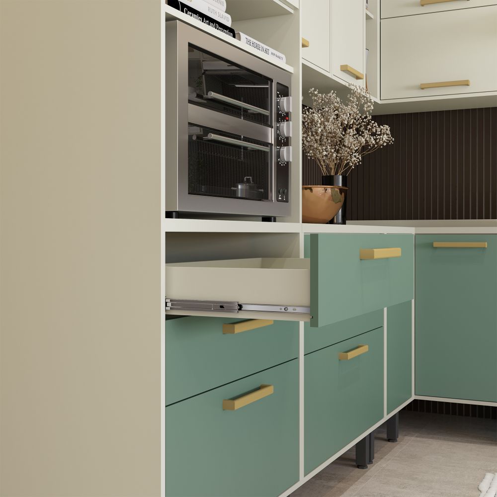 Balcão de Cozinha para Cooktop Gavetão e Porta Basculante Bossa Nova Bertolini