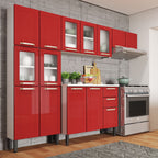 Cozinha Completa em Aço 2 Gavetas 14 Portas Colors Bertolini