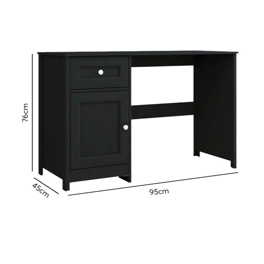 Mesa para Escritório Escrivaninha em Madeira 95 cm 1 Porta 1 Gaveta