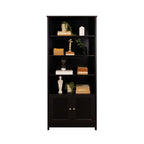 Estante Decorativa em Madeira 80 cm com 4 Prateleiras 2 Portas