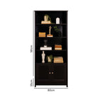 Estante Decorativa em Madeira 80 cm com 4 Prateleiras 2 Portas