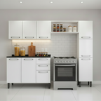 Cozinha Compacta em Aço 4 Peças 9 Portas 2 Gavetas Evidence Bertolini