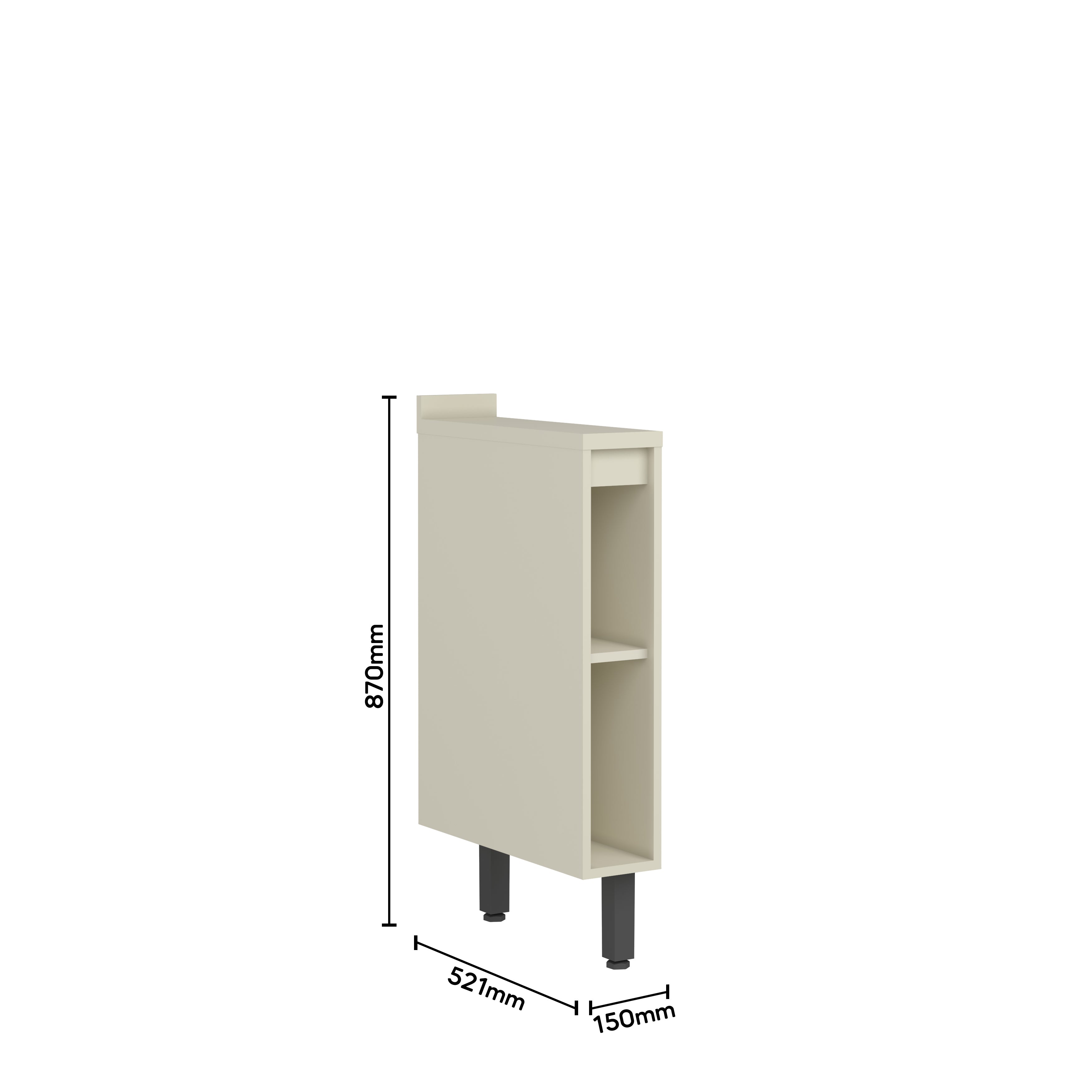 Balcão para Cozinha Estreito 15 cm com Nichos Bossa Nova Bertolini