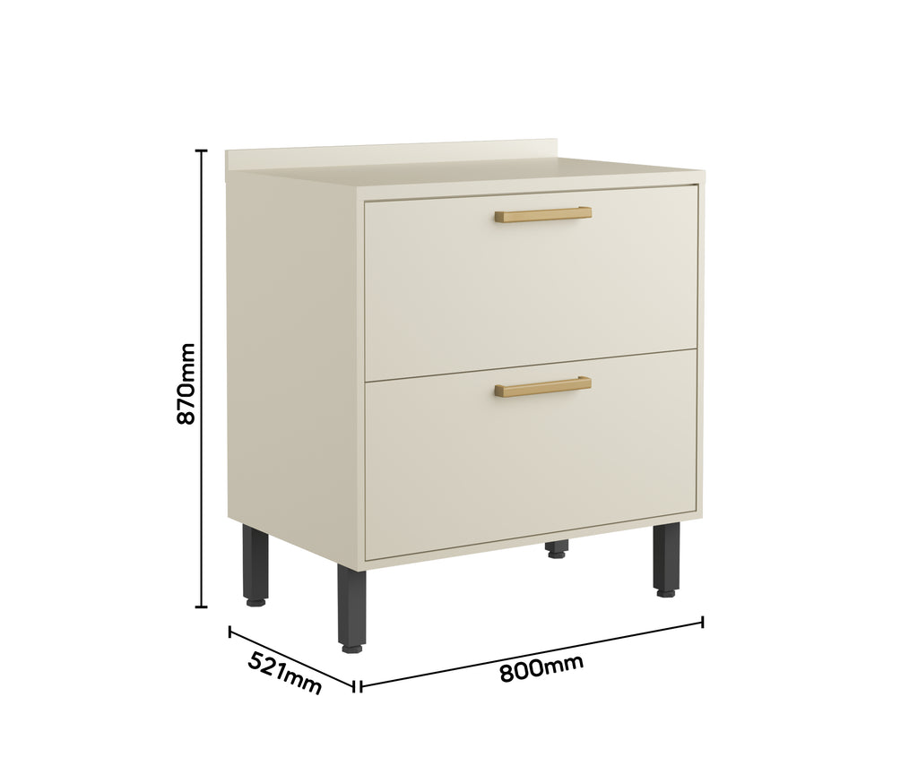 Balcão de Cozinha 80cm com Tampo Gavetão e Porta Basculante Bossa Nova Bertolini