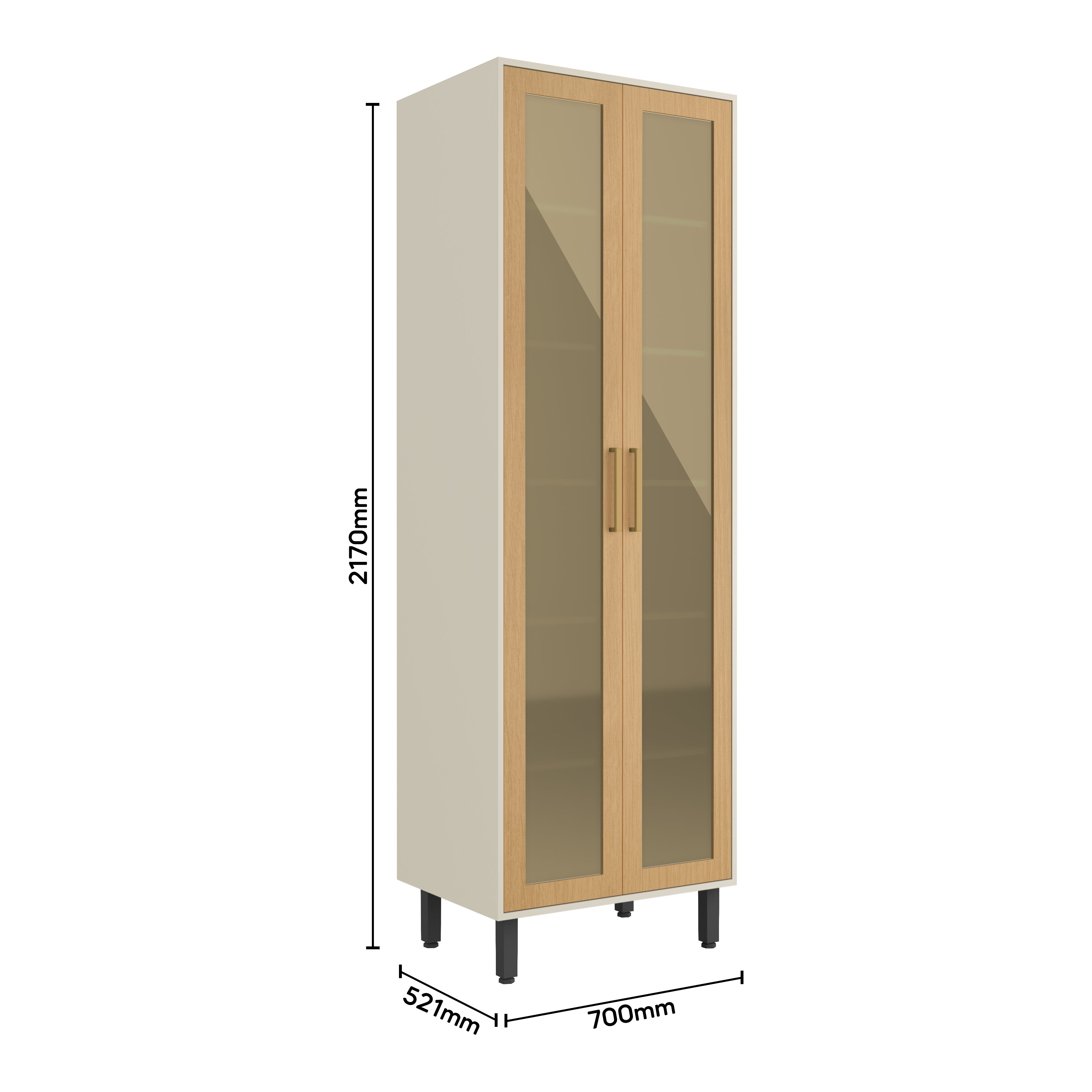 Cristaleira com 2 Portas de Vidro Bossa Nova Bertolini