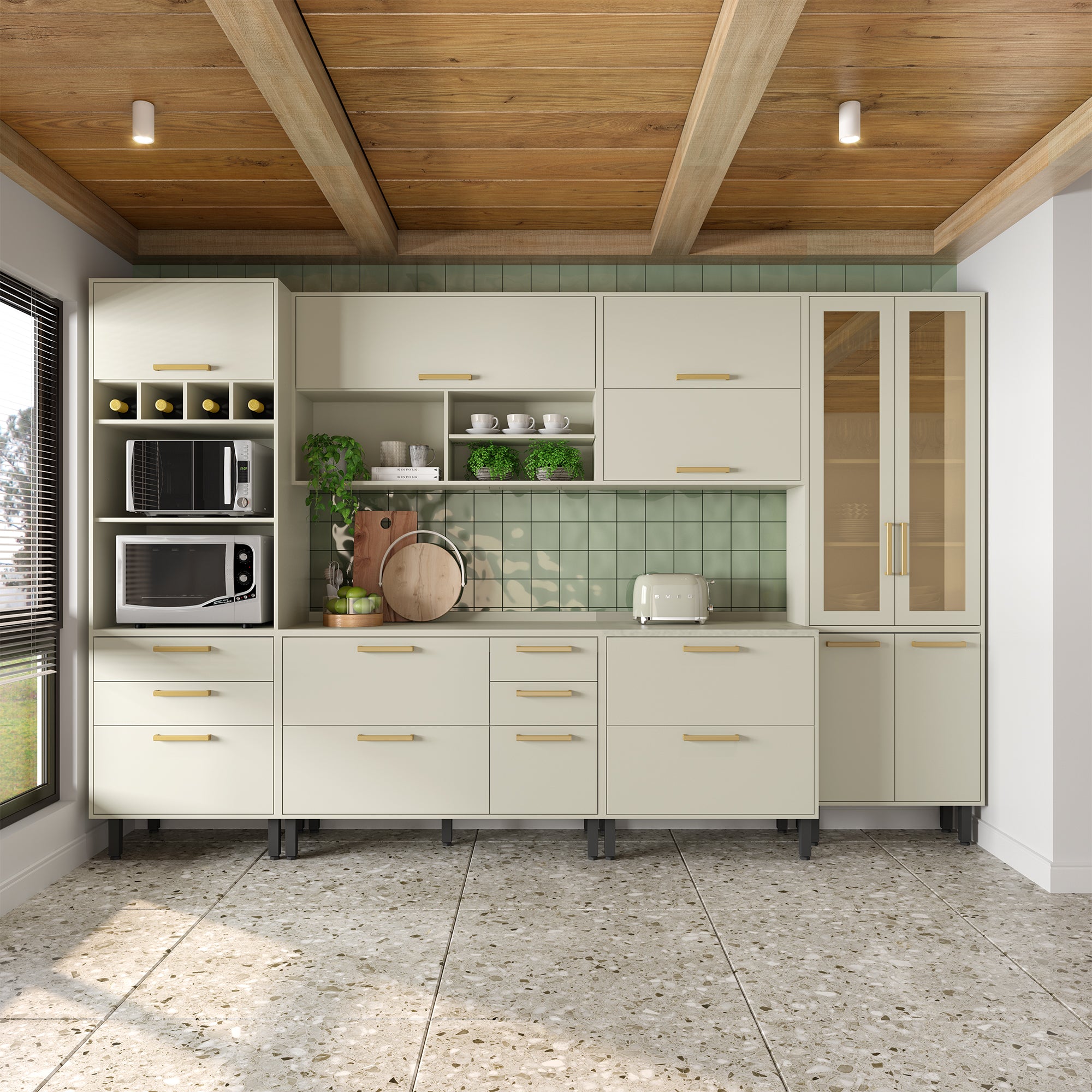 Cozinha Completa 340 cm 7 Gavetas Bossa Nova Bertolini