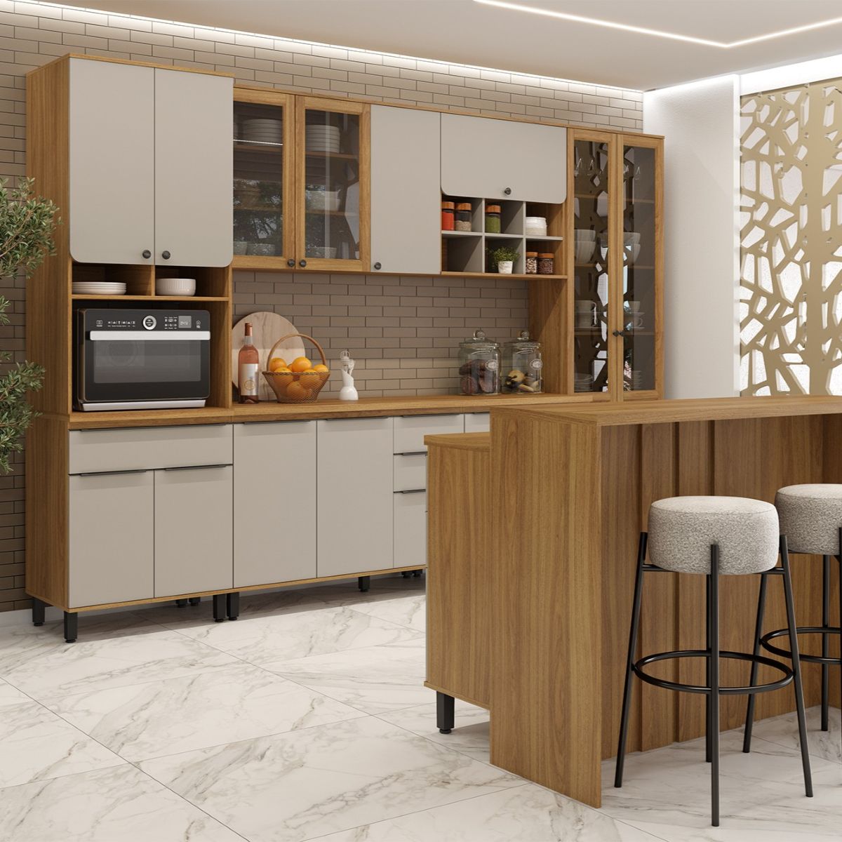 Cozinha Completa com Bancada 14 Portas 4 Gavetas Serena Bertolini