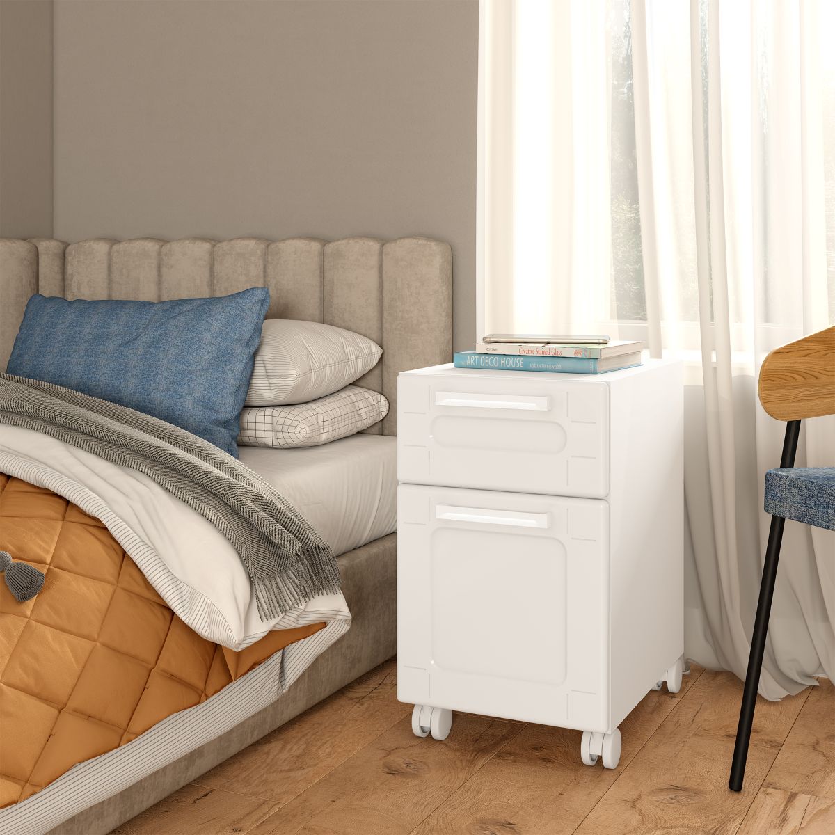 Balcão Multiuso com rodízios 35 cm 1 Porta 1 Gaveta Bertolini