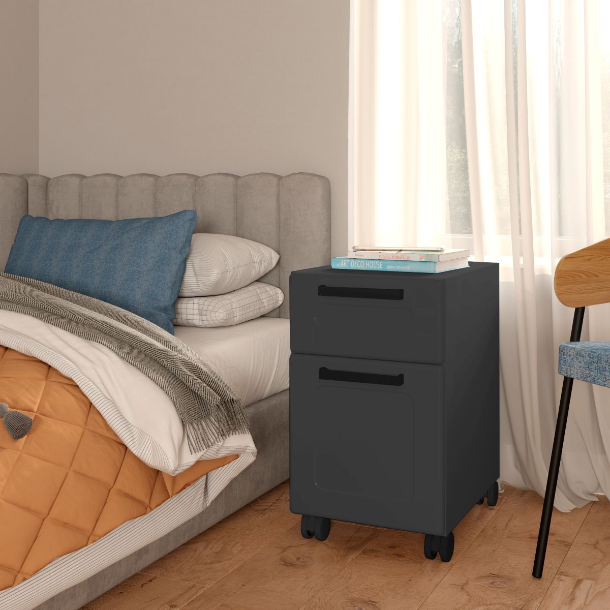 Balcão Multiuso com rodízios 35 cm 1 Porta 1 Gaveta Bertolini