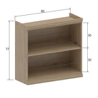 Armário Aéreo para Cozinha 80cm 2 Portas Basc 1 Vidro Moderna Bertolini