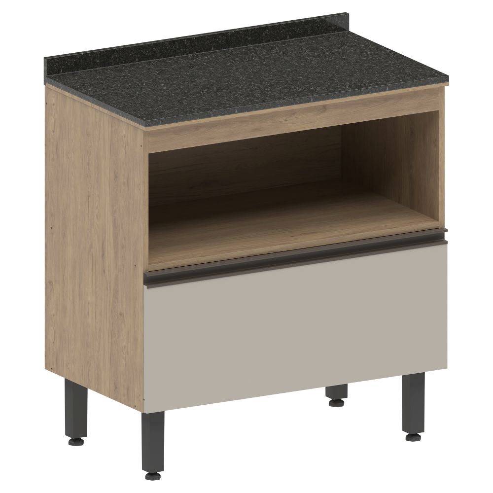 Balcão de Cozinha com Tampo 1 Porta Basculante 1 Gavetão Moderna Bertolini