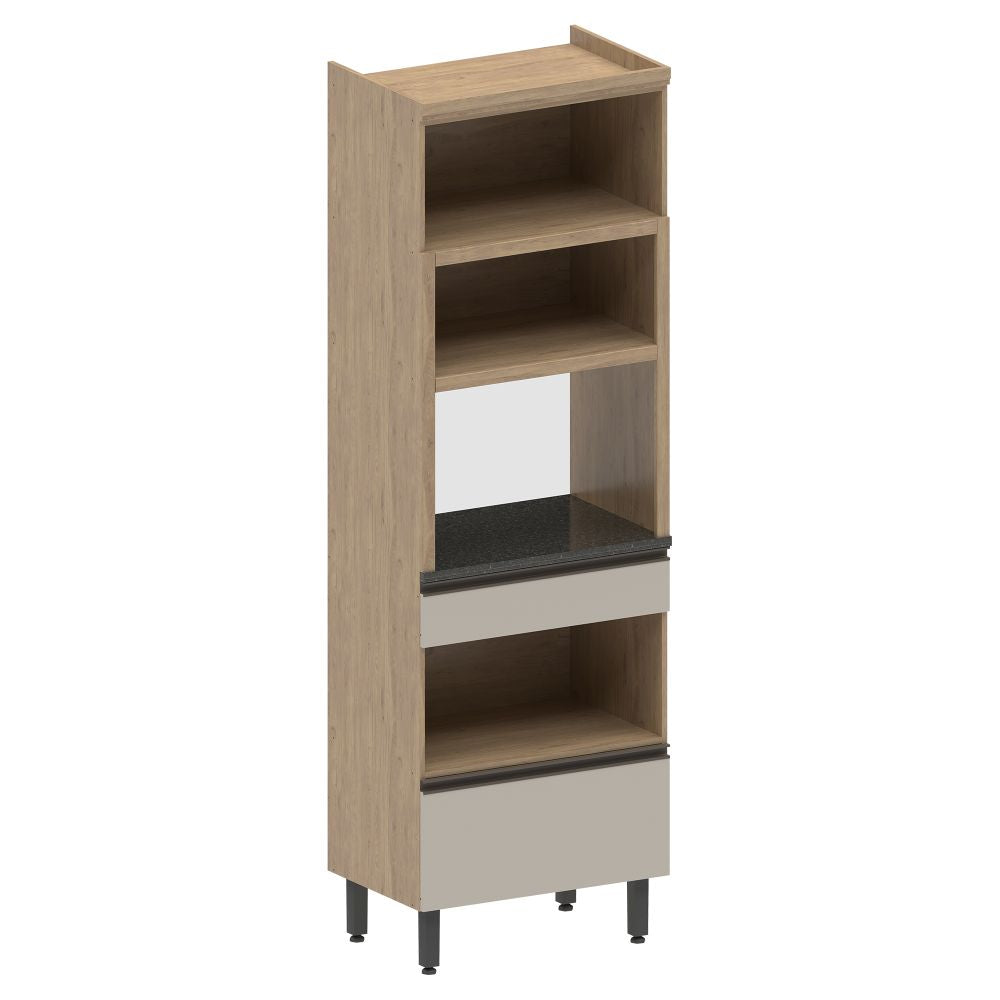 Armário de Cozinha para Forno 3 Portas Basculantes 1 Gaveta Moderna Bertolini