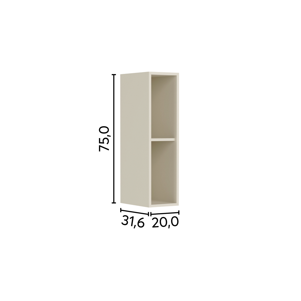 Armário Aéreo 20 cm com 2 Nichos Bossa Nova Bertolini