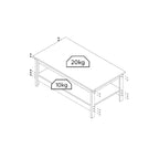 Mesa de Centro Retangular em Madeira 96 cm para Sala de Estar