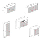 Cozinha Completa em Aço com Tampo MDP 16 Portas 2 Gavetas Bella Bertolini