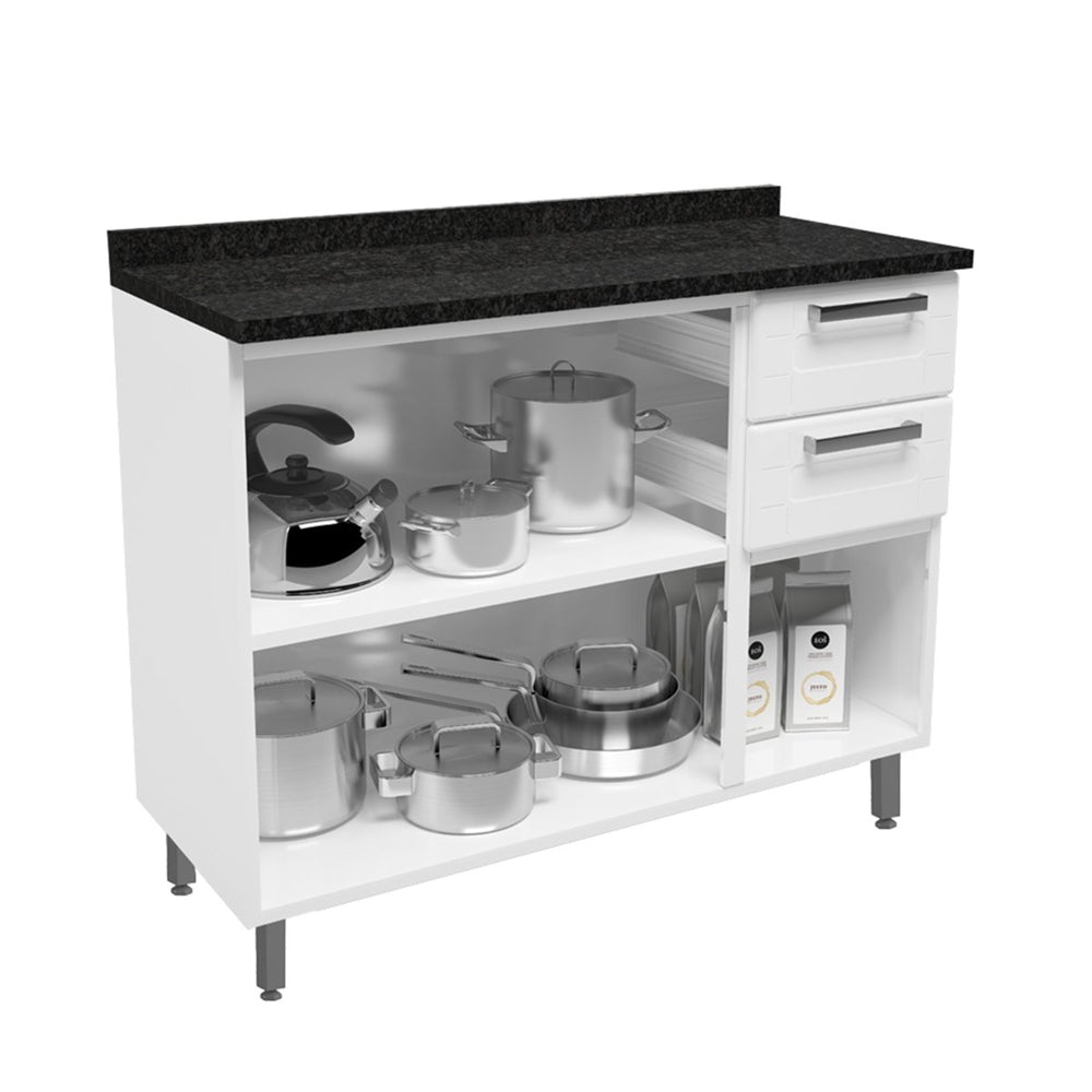 Cozinha Completa em Aço 12 Portas 2 Gavetas Múltipla Bertolini