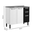 Cozinha Completa em Aço com Pia 2Gav 14Ptas Múltipla Bertolini