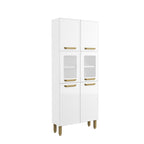 Paneleiro de Cozinha em Aço 6 Portas 2 Vidros Bella Bertolini