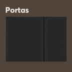 Armário de Cozinha em Aço 80cm 6 Portas 2 Vidros Estilo Bertolini