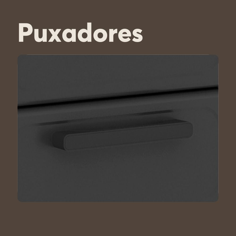 Armário de Cozinha em Aço 80cm 6 Portas 2 Vidros Estilo Bertolini